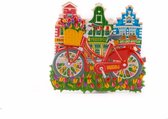 Magneet Polystone Rode Fiets Met Huisjes Holland - Souvenir