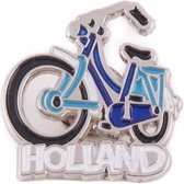 Pin Fiets Blauw Holland Zilver - Souvenir