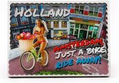 Magneet 2D Coating Bike Ride Away Amsterdam - Souvenir