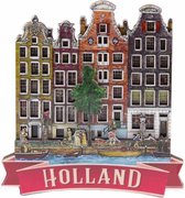 Magneet MDF 4 Huizen Holland - Souvenir