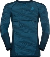 Odlo Suw Top Crew Neck L/S Performance Blackcomb Sportshirt Heren - Poseidon-Blue Jewel