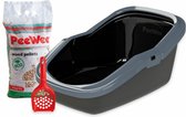 Peewee Kattenbak EcoMinor zwart / antraciet Startpakket - 56 x 39 x 27.5cm