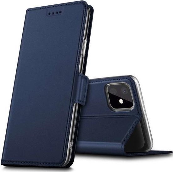 Just in Case en cuir Wallet iPhone 11 Pro Max Case Bookcase manches - Blauw