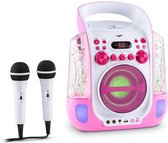 Auna Kara Liquida Karaokeset - met 2x Mobiele Microfoon - Roze/Wit