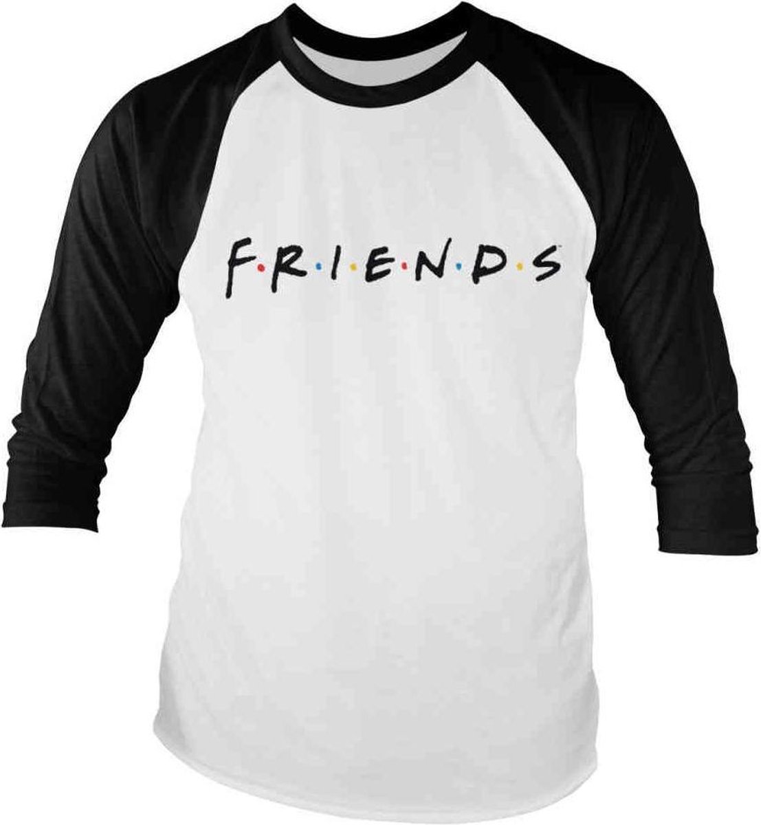 Friends Raglan top -2XL- Logo Wit/Zwart