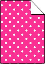 Proefstaal ESTAhome behang stippen roze - 115741 - 26,5 x 21 cm