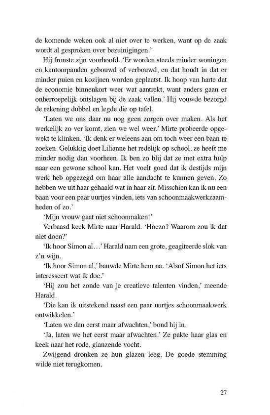 Pagina met tekst, nummer 27, over een verhaal.
