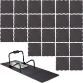 relaxdays 24 x carrelage au sol 60 x 60 cm - tapis de fitness - noir - surface - extensible