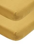 Meyco jersey hoeslaken juniorbed - 2-pack - 70x140/150 cm - honey gold