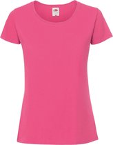 Fruit Of The Loom Vrouwen / Dames Fit Ringgesponnen Premium Tshirt (Fuchsia)