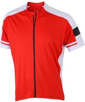 James and Nicholson - Heren Fietsshirt met Full Zip (Rood)