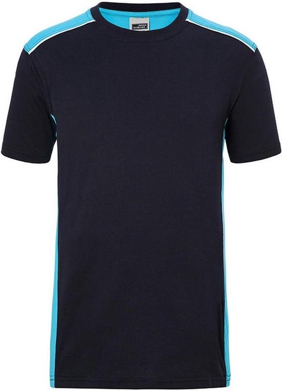 Fusible Systems - Heren James and Nicholson Workwear Level 2 T-Shirt (Navy/Turquoise)