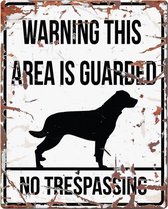 D&D Waakbord / Warning sign square rottweiler gb Wit 20x25cm