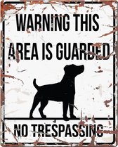 D&D Waakbord / Warning sign square jack russel gb Wit 20x25cm