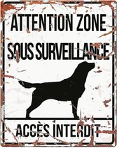 D&D Waakbord / Warning sign square retriever f Wit 20x25cm