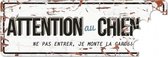 D&D Waakbord / Warning beware of the dog f Wit/blauw 40x14cm