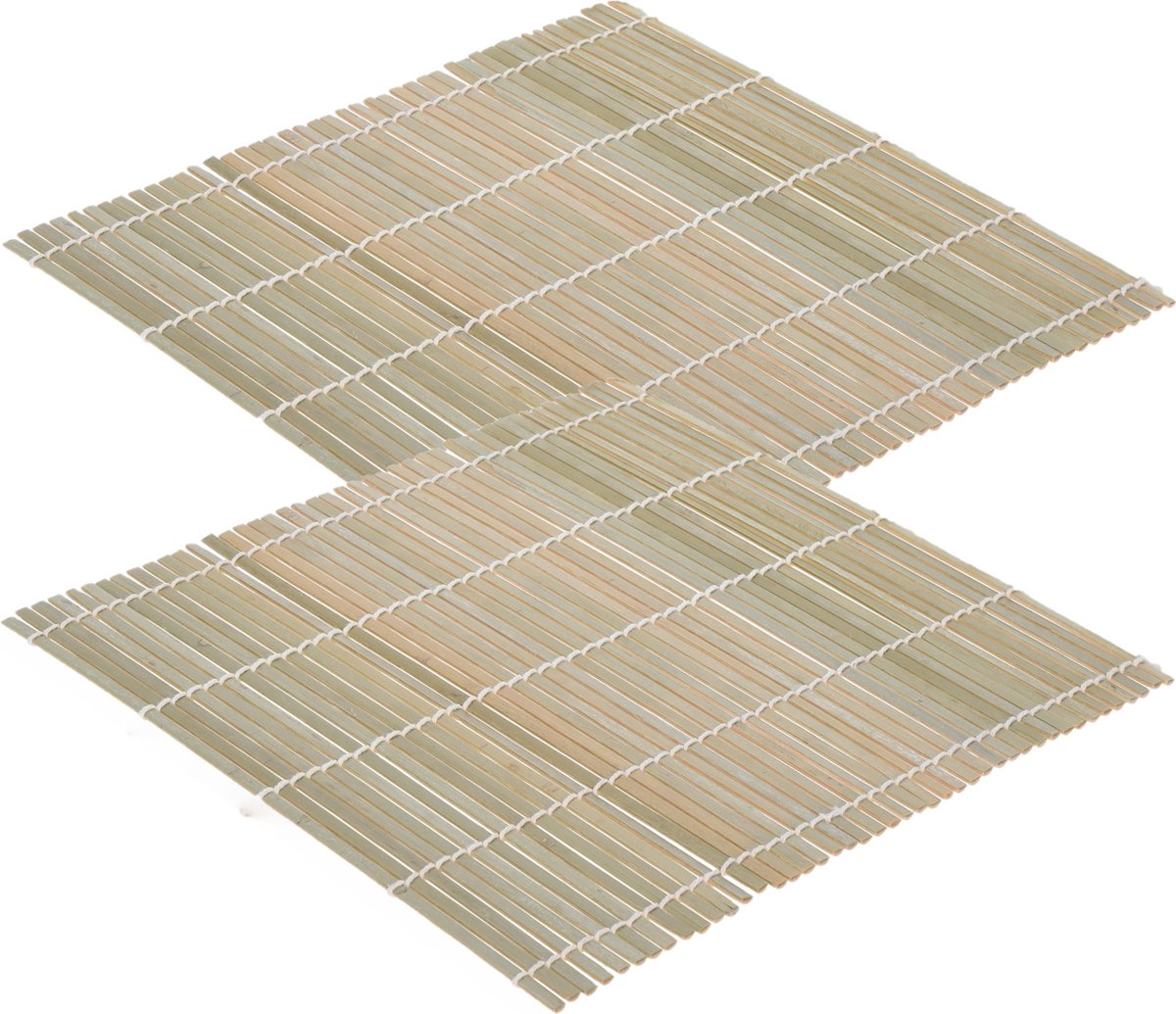2x Tapis à rouler Sushi en bois de bambou 24 cm - Cuisine/ cuisine ...