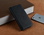 P.C.K. Hoesje/Boekhoesje/Bookcase/Book Zwart met magneet sluiting geschikt voor Apple iPhone 7 PLUS MET Glasfolie