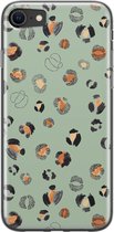iPhone SE 2020 hoesje siliconen - Luipaard baby leo - Soft Case Telefoonhoesje - Luipaardprint - Transparant, Blauw