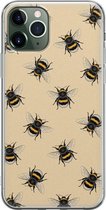 Leuke Telefoonhoesjes - Geschikt voor iPhone 11 Pro - Bijen print - Soft case - TPU - Geel