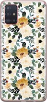 Samsung Galaxy A71 hoesje siliconen - Lovely flowers - Soft Case Telefoonhoesje - Bloemen - Geel