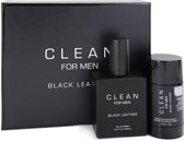 Clean Black Leather by Clean   - Gift Set - 100 ml Eau De Toilette Spray + 80 ml Deodorant Stick