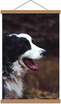Schoolplaat – Zwart/Witte Hond - 40x60cm Foto op Textielposter (Wanddecoratie op Schoolplaat)