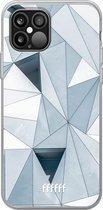 iPhone 12 Pro Max Hoesje Transparant TPU Case - Mirrored Polygon #ffffff