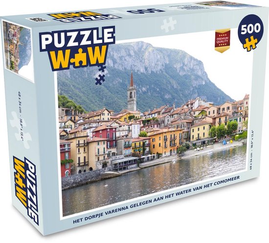 Puzzle Lac de Côme 500 pièces - Le village de Varenna situé sur les eaux du lac de Côme