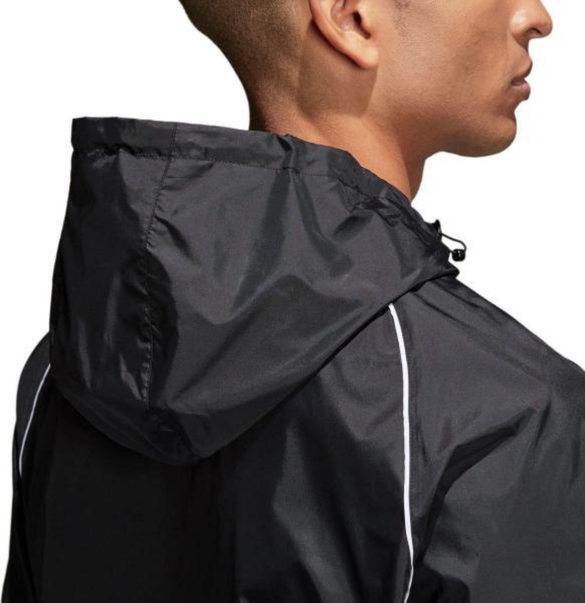 adidas - Core 18 Rain Jacket Y - Regenjack Kinderen - 128 - Zwart | bol.com