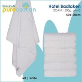 Hotel - Handdoeken 4CAM 50x100cm Wit 550g. p/m2 100% katoen | Set van 6 stuks