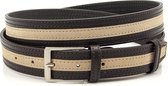 Casual heren riem bruin 3 cm breed - Bruin  - Echt Leer - Taille: 90cm - Totale lengte riem: 105cm