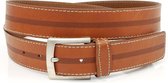 Cognackleurige heren vrijetijds riem 3.5 cm breed - Cognac - Casual - Echt Leer - Taille: 105cm - Totale lengte riem: 120cm