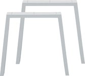 Set witte trapezium tafelpoten 72 cm (koker 10 x 4)