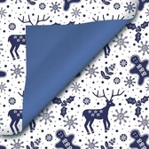 Cadeaupapier inpakpapier geschenkpapier rol Kerst Silver duo 30 centimeter x 200 meter
