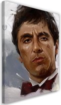 Schilderij , Scarface , Al Pacino , 2 maten , bruin wit zwart , wanddecoratie , Premium print