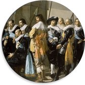 Dibond Wandcirkel - Oude Meesters - De magere compagnie, Frans Hals, Pieter Codde, 1637 - 30x30cm Foto op Aluminium Wandcirkel (met ophangsysteem)
