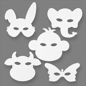 Maskers van karton, H: 15-22 cm, B: 24-25 cm, 230 gr, wit, 192 stuk/ 1 doos