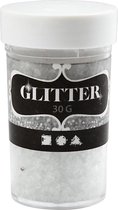 Glitter, afm 1-3 mm, transparant, 30 gr/ 1 Doosje