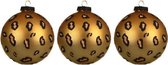 6x Boules en verre imprimé animal léopard 8 cm - Mat / mat - Décorations pour sapins de Noël