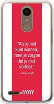 LG K10 (2018) Hoesje Transparant TPU Case - AFC Ajax Quote Johan Cruijff #ffffff