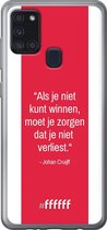 Samsung Galaxy A21s Hoesje Transparant TPU Case - AFC Ajax Quote Johan Cruijff #ffffff