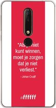Nokia X6 (2018) Hoesje Transparant TPU Case - AFC Ajax Quote Johan Cruijff #ffffff