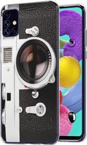 iMoshion Hoesje Geschikt voor Samsung Galaxy A51 Hoesje Siliconen - iMoshion Design hoesje - Zwart / Transparant / Classic Camera