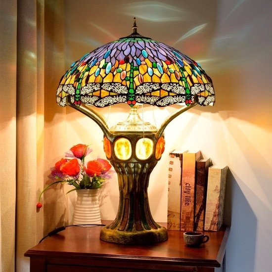 karton deed het mengsel YWXLight antieke mozaïek glas lampenkap tafel lamp woonkamer slaapkamer Bar  Receptie... | bol.com