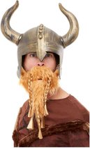 Smiffys - Viking Kostuum Helm en Baard - Goudkleurig
