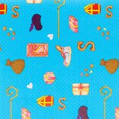 Verhaak Cadeaupapier Sinterklaas 300 X 100 Cm Blauw 1 Rol