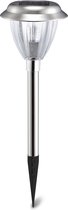 LED Priklamp met Zonne-energie - Aigi Danin - 0.08W - Warm Wit 3000K - Mat Zilver - Kunststof - BES LED