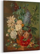 Schilderij - Bloemen in een terracotta vaas — 60x90 cm