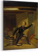 Schilderij - Jan van Speijk steekt de lont in het kruit, 5 februari 1831 — 70x100 cm